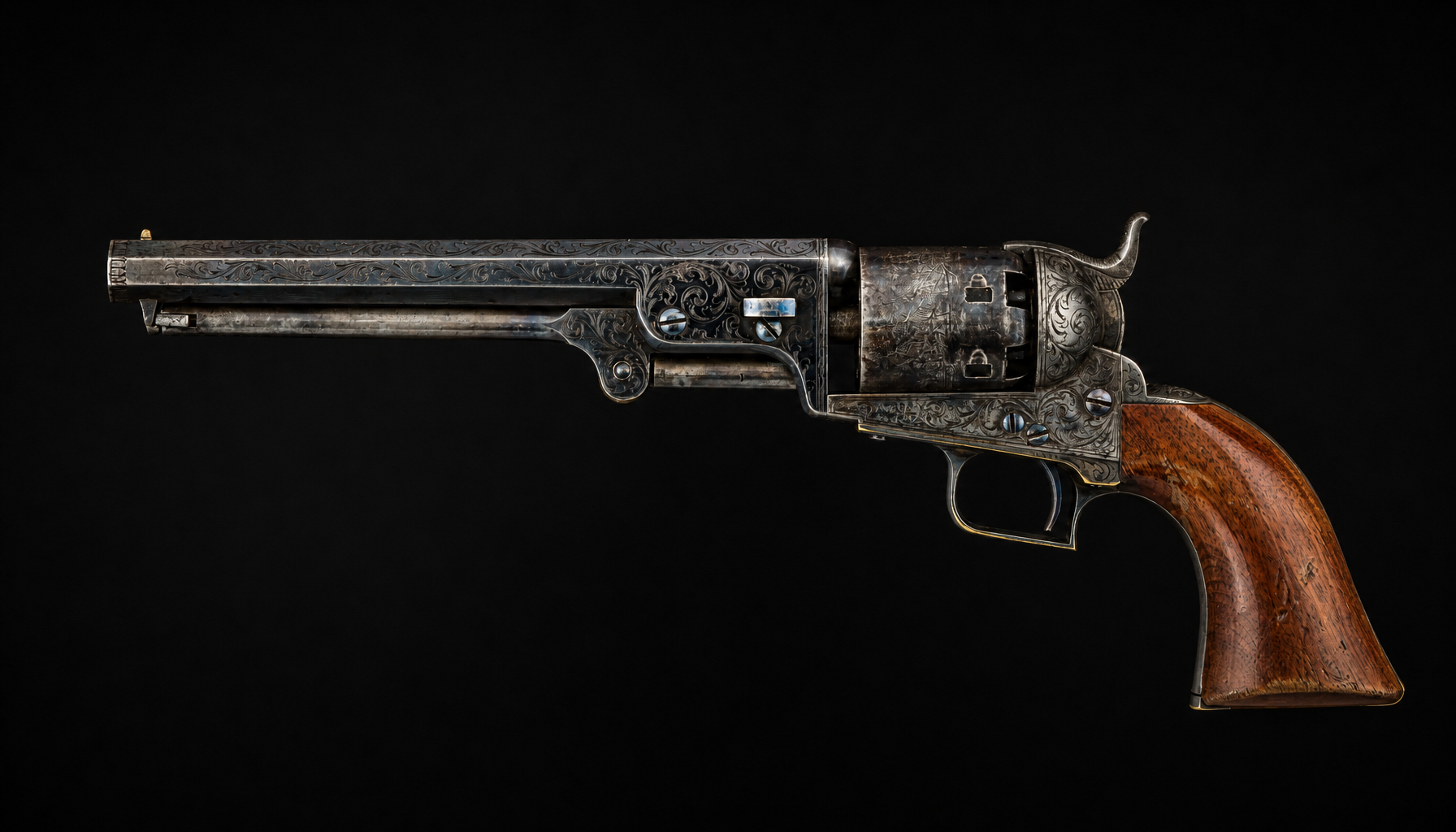 The 1851 Colt Navy in .36, elegant and hugely popular.