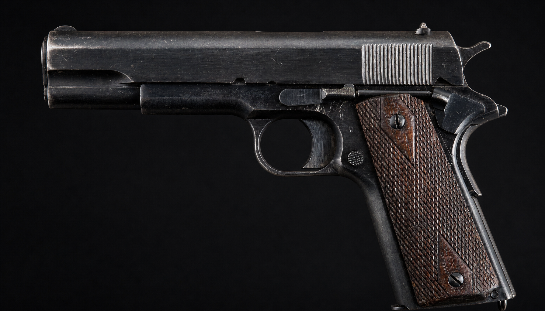 The Colt M1911, Browning's .45: the U.S. sidearm for 74 years.
