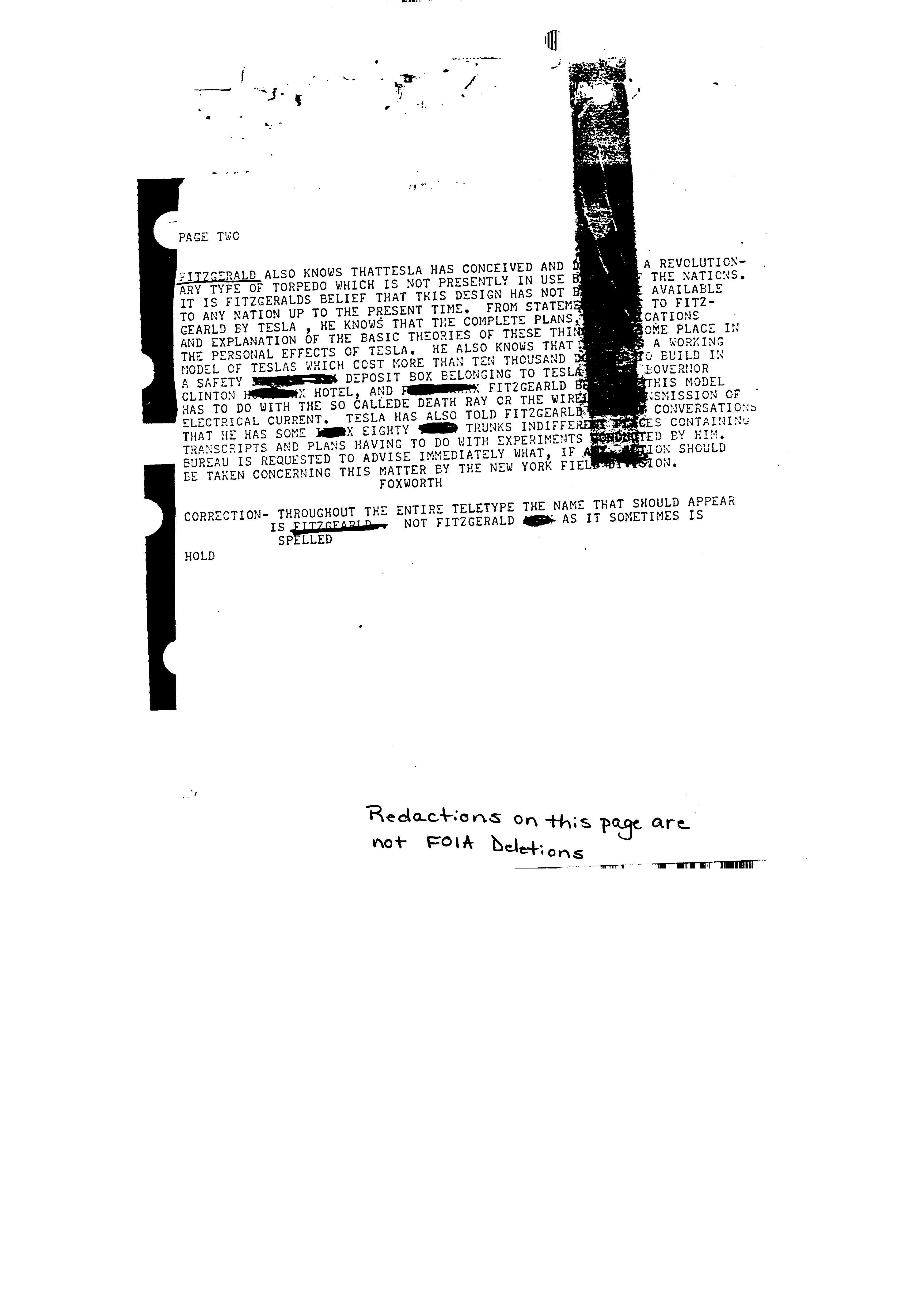 FBI File 100-2237 p.9 — Eighty trunks memo